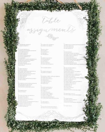 Seating Chart And Place Cards